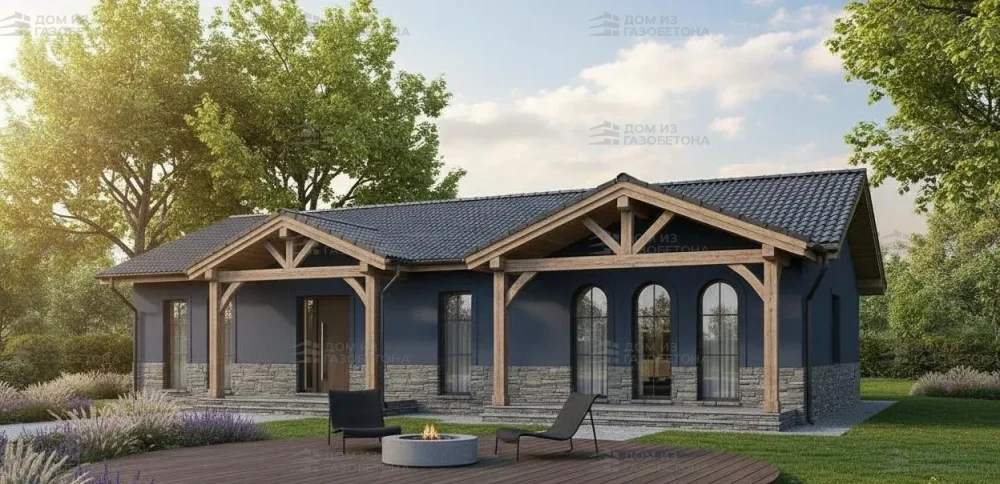 Проект Одноэтажный дом 15 на 11, 121 м2