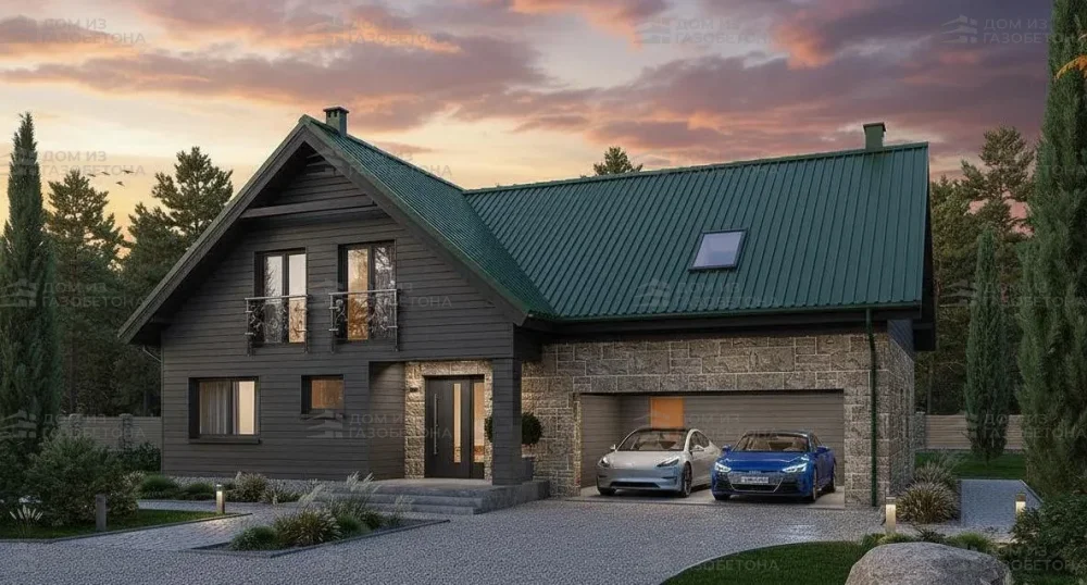 Проект Двухэтажный дом 15 на 12, 212 м2