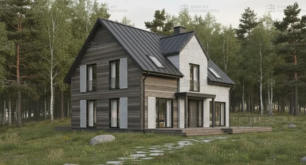 Проект Двухэтажный дом 11 на 11, 173 м2